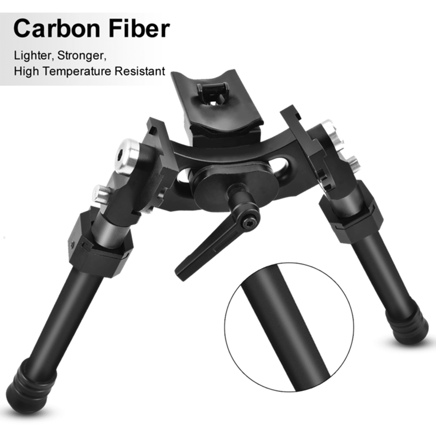 Details about   Carbon Fiber 6" for Hunting & Shooting 9" Rifle Bipod with Picatinny Adapter