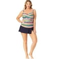 thumbnail image 4 of Anne Cole PAINTED SKY STRIPE MULTI Plus Size Bandeau Tankini Swim Top, US 16W, 4 of 4