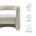 thumbnail image 4 of Accent Chair, Gray, Fabric, Living Room Lounge Cafe Lobby Hospitality Restaurant, Modern Contemporary, HB37372, 4 of 9