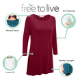 thumbnail image 6 of Free to Live 3 Pack Women's Loose Fit Long Elbow Sleeve Extra Long Jersey Tunics, 6 of 6