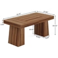 thumbnail image 5 of 55-Inch Brown Mid-Century Modern Dining Table, Rectangular Wood Kitchen Table With Sturdy Legs, Seats 4-6 For Small Space, Dining Room & Home, 5 of 7