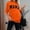 Orange-01, variant on Nugftut Sweatshirts for Women Letter Printed Plain Sweatshirts Crew Neck Long Sleeve Casual Loose Pullover Top