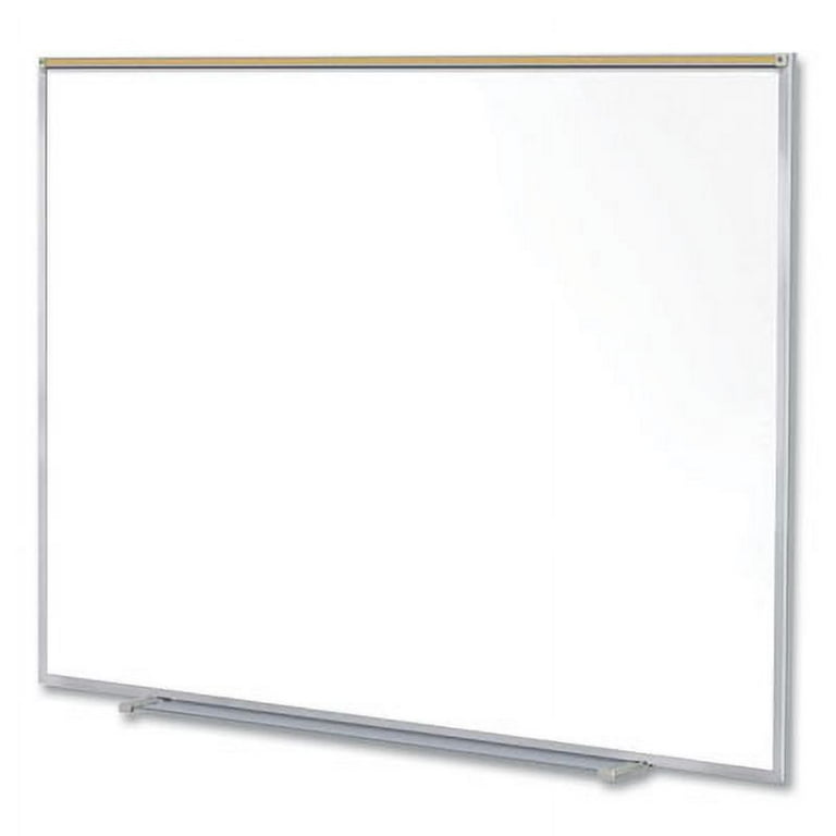 Magnetic Porcelain Whiteboard with Aluminum Frame, 72.5 x 60.47, White Surface, Satin Aluminum Frame, Ships in 7-10 Bus Days