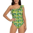 thumbnail image 2 of Picia Cartoon Koala Bear and Leaf Pattern Women's One Piece Swimsuits,One Shoulder Swimwear Asymmetric ,Ruffle Monokinis Bathing Suits,High Waisted Flattering Bathing Suits-X-Large, 2 of 8