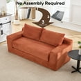 thumbnail image 2 of Convertible Sofa Bed,Compression Sofa,Corduroy Fabric Loveseat Sofa Floor Sofa Bed for Small Spaces, Apartments,No Assembly,Orange, 2 of 7