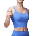 thumbnail image 2 of ATOYSOY Women's Seamless Tank Tops Sports Bra Everyday Bra Camisoles Comfort Bra Underwear Breathable Push Up Yoga Running Activewear Thin Lightly Wireless Blue L, 2 of 6