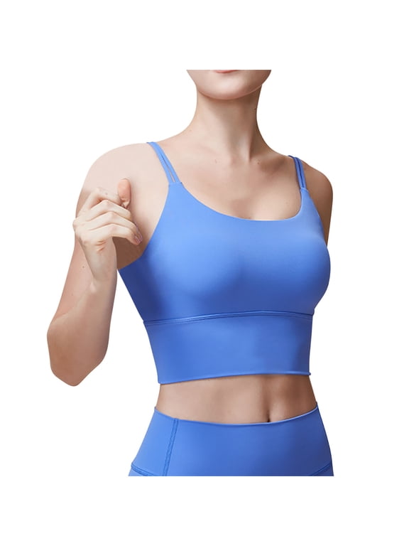 Women's Active Sculpt Light Support Strappy Back Sports Bra Blue S