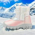 thumbnail image 4 of BOBOGOJP Kids Snow Boots for Boys Girls Waterproof Warm Winter Outdoor Activities Shoes Slip Resistant Zipper Closure (Toddler/Little Kid/Big Kid) Pink for Size 11, 4 of 7