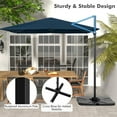 thumbnail image 3 of Spaco 9.5 Feet Square Patio Cantilever Umbrella with 360° Rotation-Navy, Patio Offset Umbrella with Easy Tilt Adjustment, Outdoor Cantilever Hanging Umbrella, 3 of 8