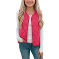 thumbnail image 4 of Bixock Toddler Girls Puffer Vests Girls Zip Up Jackets Kids Fleece Vests Waistcoat Outerwear Sleeveless Crew Neck Padded Thermal Daily Jacket for Kids 2-14Years, 4 of 7