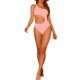 thumbnail image 2 of INSPIRAR CHIC Traje de baño de una pieza para mujer, con un solo hombro, corte asimétrico en la cintura, monokini sólido, color rosa, talla pequeña, 2 of 5