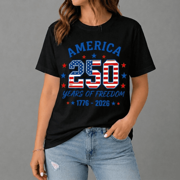 America 250 Years of Freedom T-Shirt, Patriotic USA 1776–2026 Graphic Tee, Fourth of July Independence Day Shirt