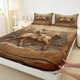 thumbnail image 4 of Castle Fairy Western Cowboy 3pcs Twin Sheet Sets,Animal Horse Twin Fitted Sheet,Lodge Cabin Breathable Flat Sheet,Luxury Boys Bedroom Decor, 4 of 7