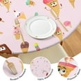 thumbnail image 4 of Ice Cream Theme Tablecloth Colorful Dessert and Sweet Treats Pattern Waterproof Round Table Cover for Summer Dining, 4 of 7