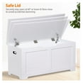 thumbnail image 2 of 40 Inch Large Storage Chest, Wooden Storage Trunk w/2 Safety Hinges, Storage Ottoman, Shoe Bench,Modern Lift Top Chest Box Organizer w/Handles for Entryway,Living Room, Bedroom, White, 2 of 9