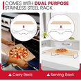 thumbnail image 4 of Round Pizza Stone for Oven and Grill Oven Baking Stone for Bread Cordierite Pizza Pan for Baking Crispy Pastry Bread and Cookies Includes Carry Rack and Dough Scraper, 4 of 8