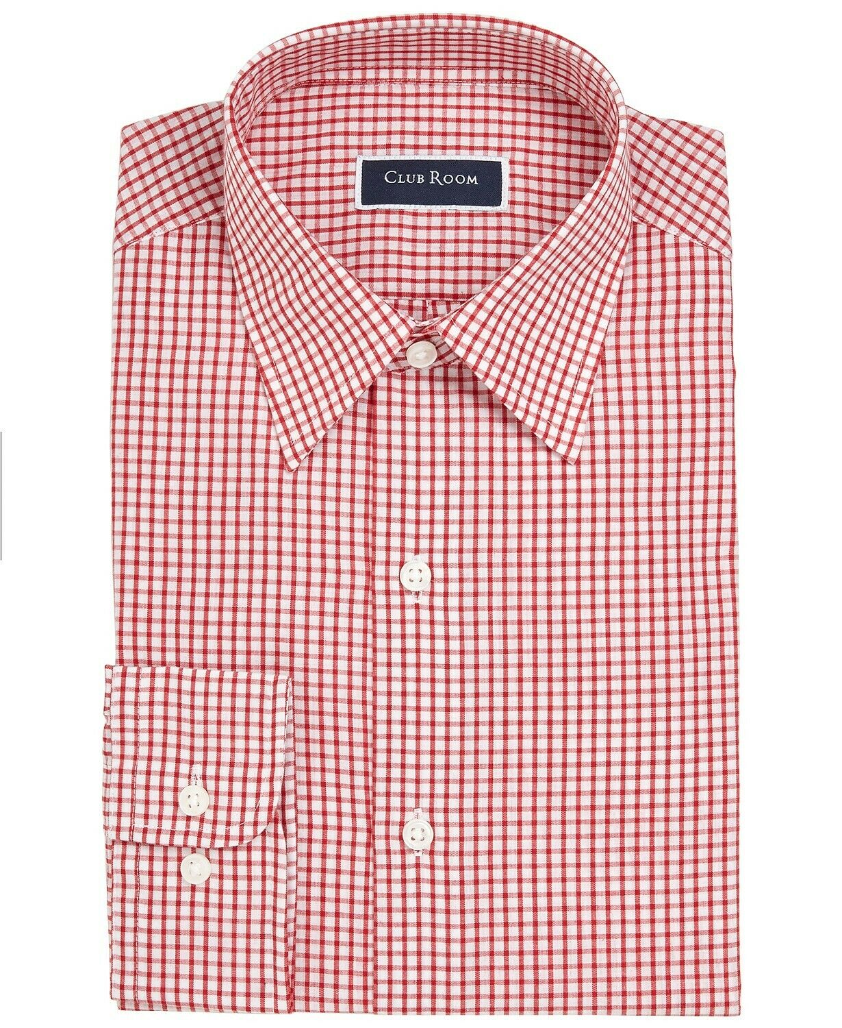 Club Room Mens Dress Shirt Red White 