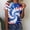 X001-Multicolor, variant on Goodtrade8 American Shirts for Women 4th of July Short Sleeve Pullover Summer Independence Day , Graphic Red White and Blue Fashion Crew Neck Juniors Tops Casual