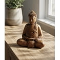 thumbnail image 6 of Wooden Sitting Buddha "Dhyana Mudra" Statue Handmade Meditating Sculpture Figurine Decorative Home Decor Accent Rustic Art Traditional Modern Oriental Decor Size: 8" TALL X 7" WIDE X 3.5" DEEP, 6 of 8