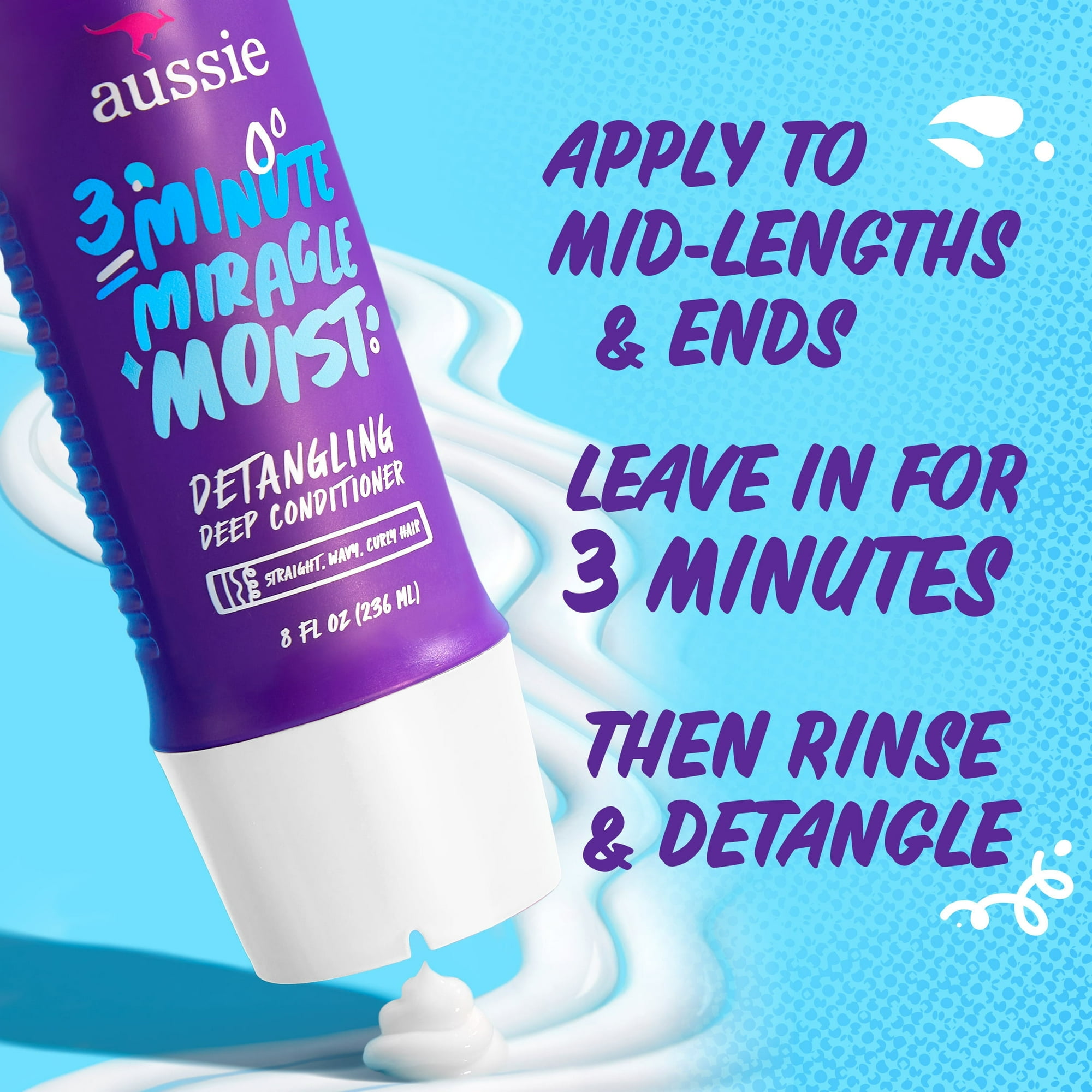 Aussie Miracle Moist Shampoo, Conditioner, & Deep Conditioner Set, 26.2 fl oz photo 4