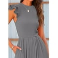thumbnail image 6 of PRETTYGARDEN Summer Jumpsuits for Women Dressy Casual Ruffle Cap Sleeves Romper Crew Neck Rib Knit One Piece Outfits, 6 of 8