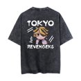 thumbnail image 2 of Japanese anime Mikey T-shirt Crew neck Draken short sleeve top washed vintage t-shirt, 2 of 7