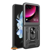 For Motorola Moto Razr  Plus 2025 Heavy Duty Hybrid Ring Stand Case with Magnetic Holder Back [Black]