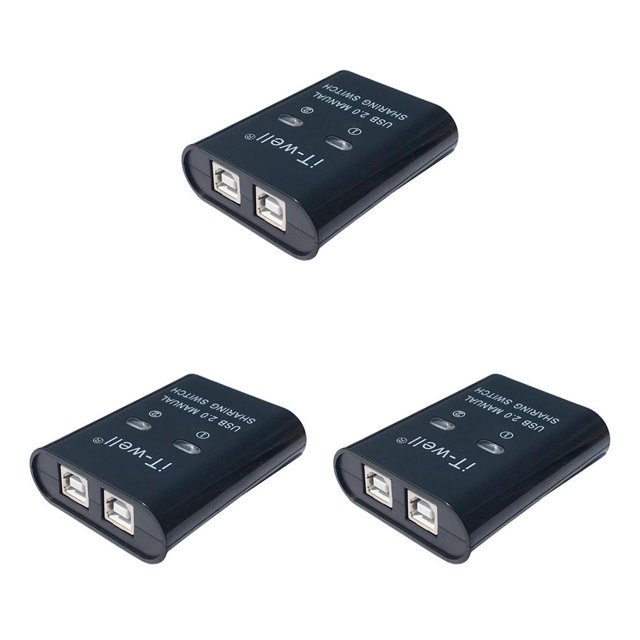 Injueey Portable 2 in 1 Out Splitter Hub Play Device and USB Printer Plug Sharing Type1