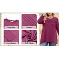 thumbnail image 6 of WellSize Plus Size Women Tunic Tops Casual Crew Neck Long Sleeve Blouses Dressy Pleated Fall Shirts, 6 of 9