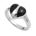 thumbnail image 1 of Simulated Onyx Stone Half and Half Heart Ring Sterling Silver, 1 of 2