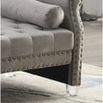 thumbnail image 2 of Stefania 71-inch Rolled Arm Oversized Velvet Tufted Upholstered Bench Standard Benches Grey Velvet,Acrylic Mid-Century Modern, 2 of 5
