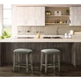 thumbnail image 3 of Topline Home Furnishings Set of 2 Rustic Barstools, Grey Fabric, 3 of 5