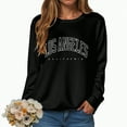 thumbnail image 2 of Towmus Women's Oversized Sweatshirt Los Angeles California Casual Long Sleeve Raglan Shirts Cool Letter Print Pullover Tops, 2 of 5