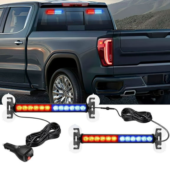 Nilight 24LED Emergency Strobe Traffic Advisor Light Bar 2 in 1 Red Blue Dash Warning Safety Flashing Lights Front/Rear Windshield Construction Lights for Trucks Cars