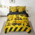 thumbnail image 2 of Homewish Equipment Truck 7-Piece Twin Bedding Sets,Construction Vehicles Excavator Bedding Comforter Set,Yellow Black Sheet Sets For Boys,Breathable Home Decor Reversible, 2 of 8