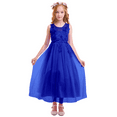 thumbnail image 3 of IBTOM CASTLE Little Big Girls Flower Tulle Dress Princess Pageant Wedding Birthday Party Formal Long Dance Evening Maxi Gown 13-14 Years Royal Blue, 3 of 8