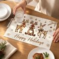 thumbnail image 5 of 2026 Christmas Home Party Decoration Christmas Reindeer Linen Placemats Waterproof Heat Table Mats Holiday Dining Table Decor Christmas Celebration Party Supplies, 5 of 6