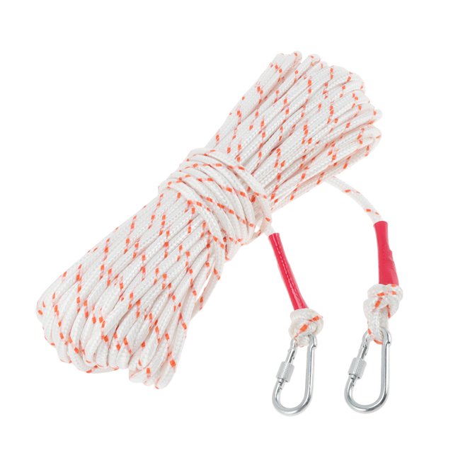 Ofertas Únicas 1 Pc Cuerda Trenzada para Ropa Exterior Doble Gancho Cuerda de Nylon Trenzada 20m Rojo Blanco