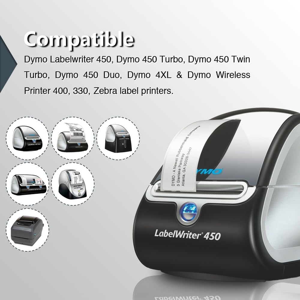Compatible DYMO 30332 (1" x 1") Square Multipurpose Labels - Compatible with DYMO Labelwriter 450, 4XL & Zebra Desktop Printers [10 Rolls/7500 Labels]