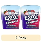 (2 pack) Extra Refreshers Berry Mix Sugar Free Chewing Gum - 40 Piece Bottle