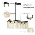 thumbnail image 5 of Modern Pendant Light Rectangle Crystal Chandelier Dining Room Lighting Fixture, 5 of 10