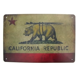 Metal California Republic State Flag Wall Sign CA Bar Pub Man Cave Home Decor Metal California Republic State Flag Wall Sign CA Bar Pub Man Cave Home Decor