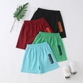 thumbnail image 4 of Fdqin Boys Shorts 4 Pcs Mesh Athletic Basketball Short Elastic Waist Workout Casual Jogger Short Activewear Green Dark Red Black Blue 9-10 Years, 4 of 9