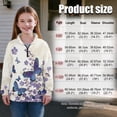 thumbnail image 7 of Uourmeti Purple Floral Butterfly Zipper Sweatshirt for Girl Kids Quarter Zip Up Pullover Sweatshirts Fall Winter Comfy Casual Loose for School 5-14 Years Size 13-14, 7 of 7