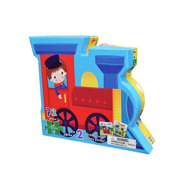 Train 72 Piece Jigsaw Puzzle and Book Set