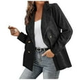 thumbnail image 2 of Leesechin Blazers for Women Fashion Solid Color Plus Size Double Breasted Blazer Jacket Jacket Long Sleeved Hoodless Casual Coat/jacket on Clearance, 2 of 5