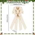 thumbnail image 3 of Large Handmade Decorative Wreath Bow, Beige Polyester Ice Silk Ribbon Bow for Front Door, Farmhouse Wreath, Christmas Tree, Garland, Wedding, Birthday, Porch, Gift Wrapping and Seasonal Home Decor, 3 of 5