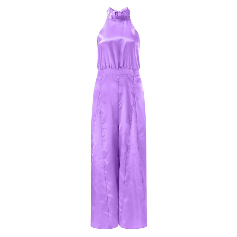 オールインワン・サロペット BODE Embroidered cotton Lavender Sail jumpsuit Vedolay Jumpsuit For Women Women's Sleeveless Neck Ruffle