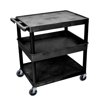 3 Shelf Large Black Tub Cart