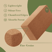 Yos - The Indian Yoga Shop Cork Yoga Block 2 Pack 9 x 5 x 3 Inches